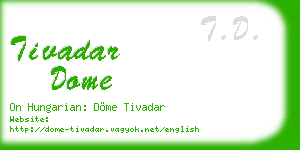 tivadar dome business card